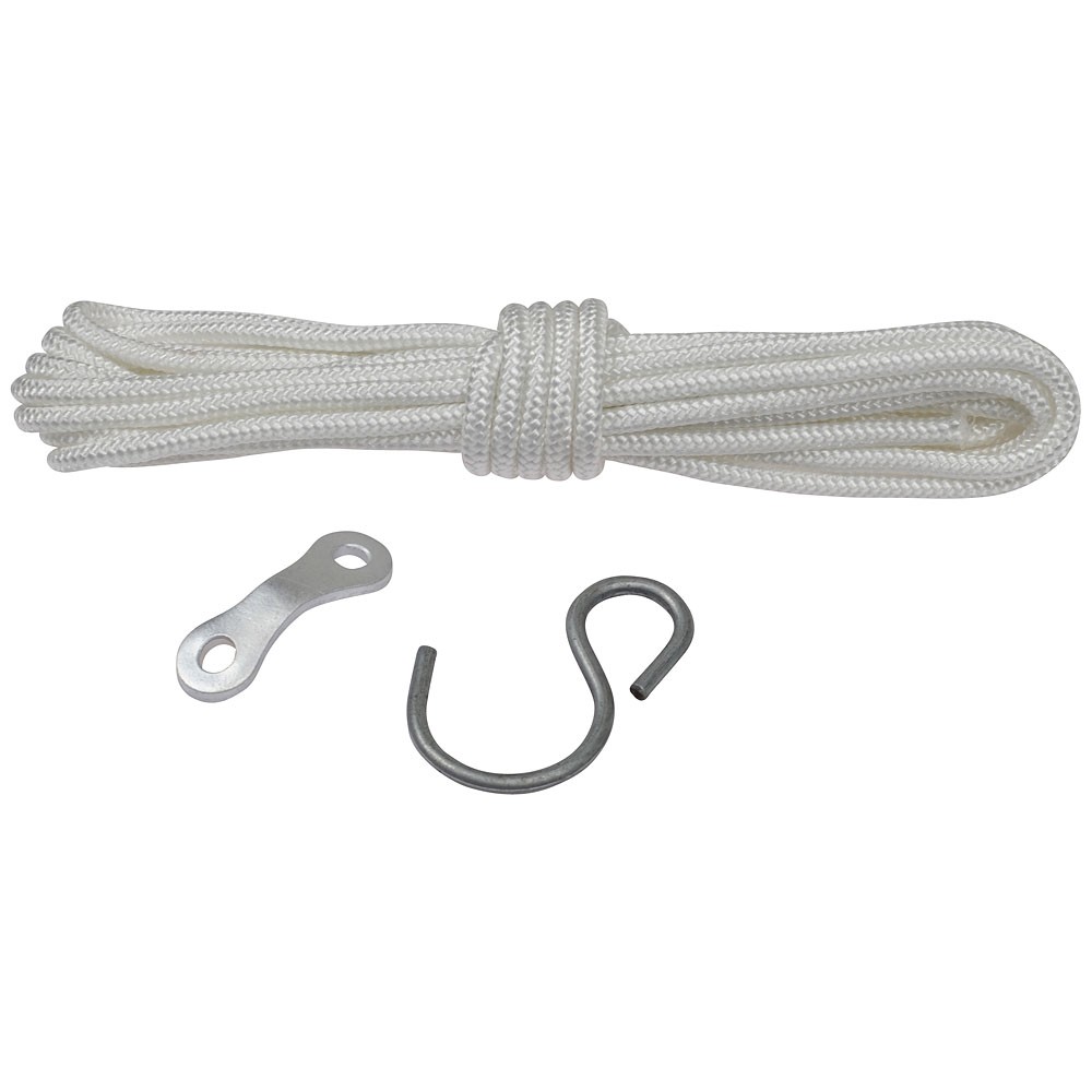 Polyester suspension cord set with hook and height adjuster