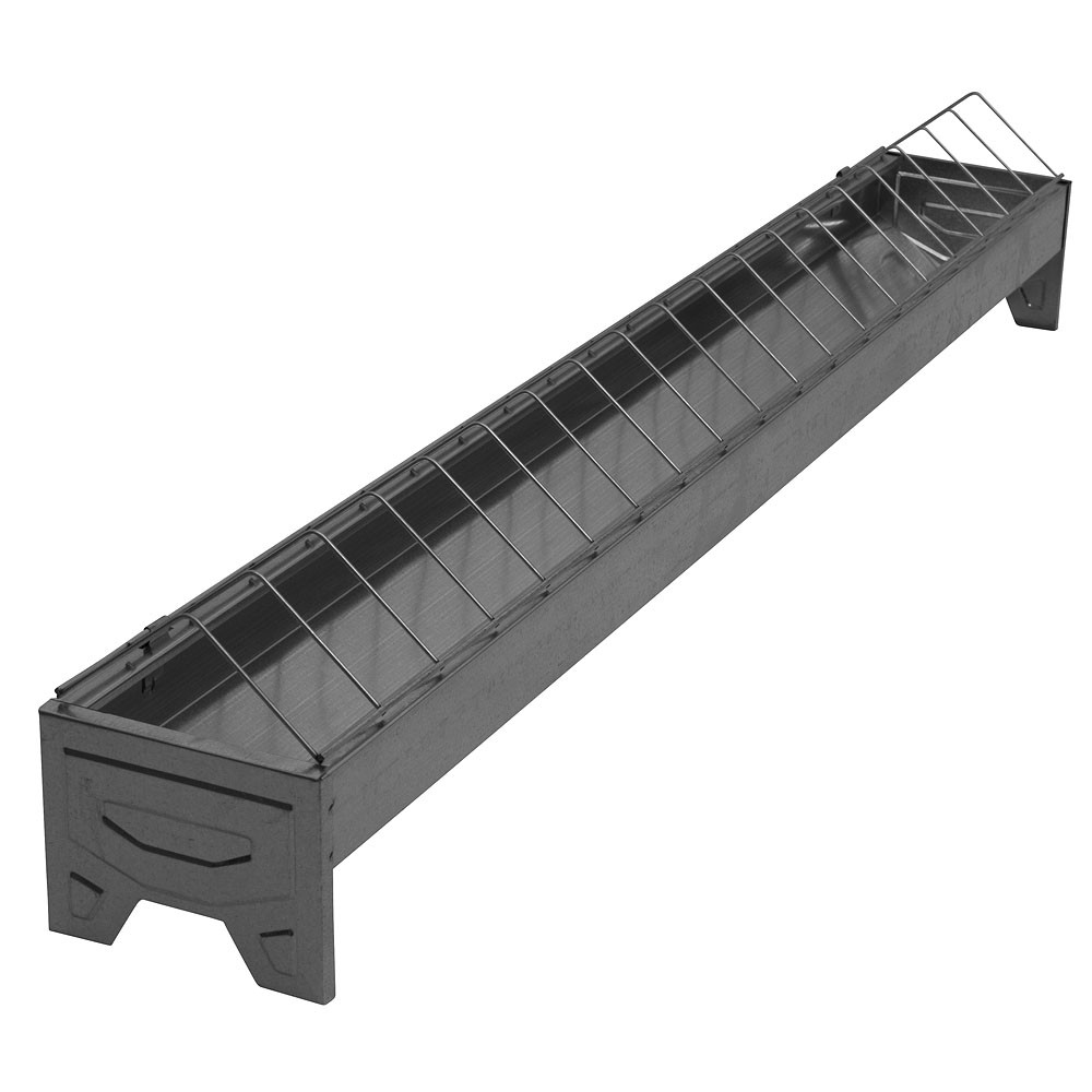 Poultry trough feeder 100cm ZN plated with grill