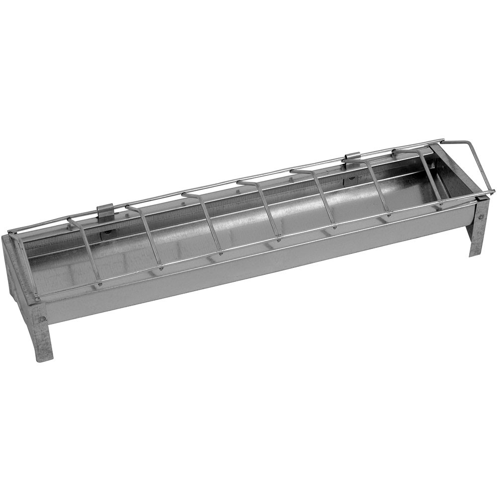 Chick trough feeder 30cm zinc plated with grill