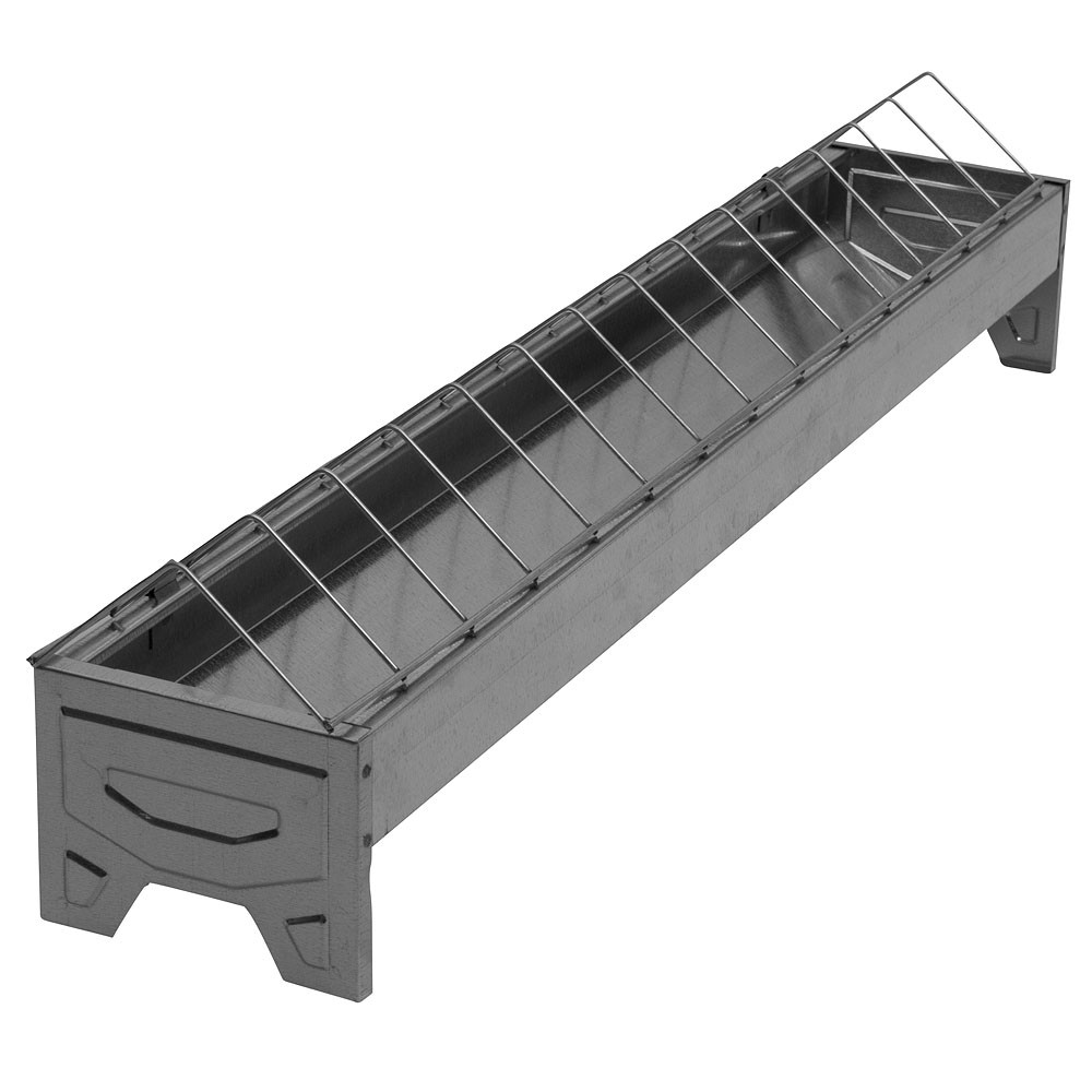 Poultry trough feeder 75cm ZN plated with grill