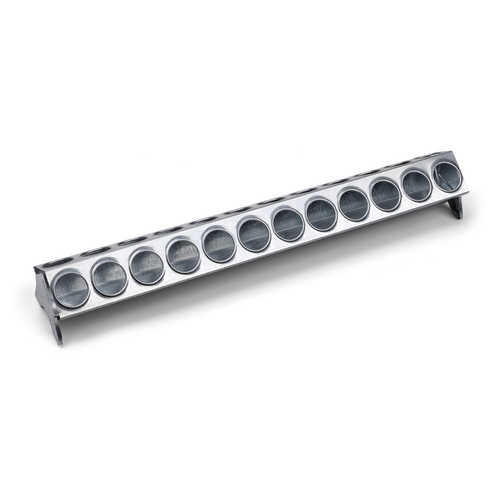 Feed trough with 24-hole cover for chicks