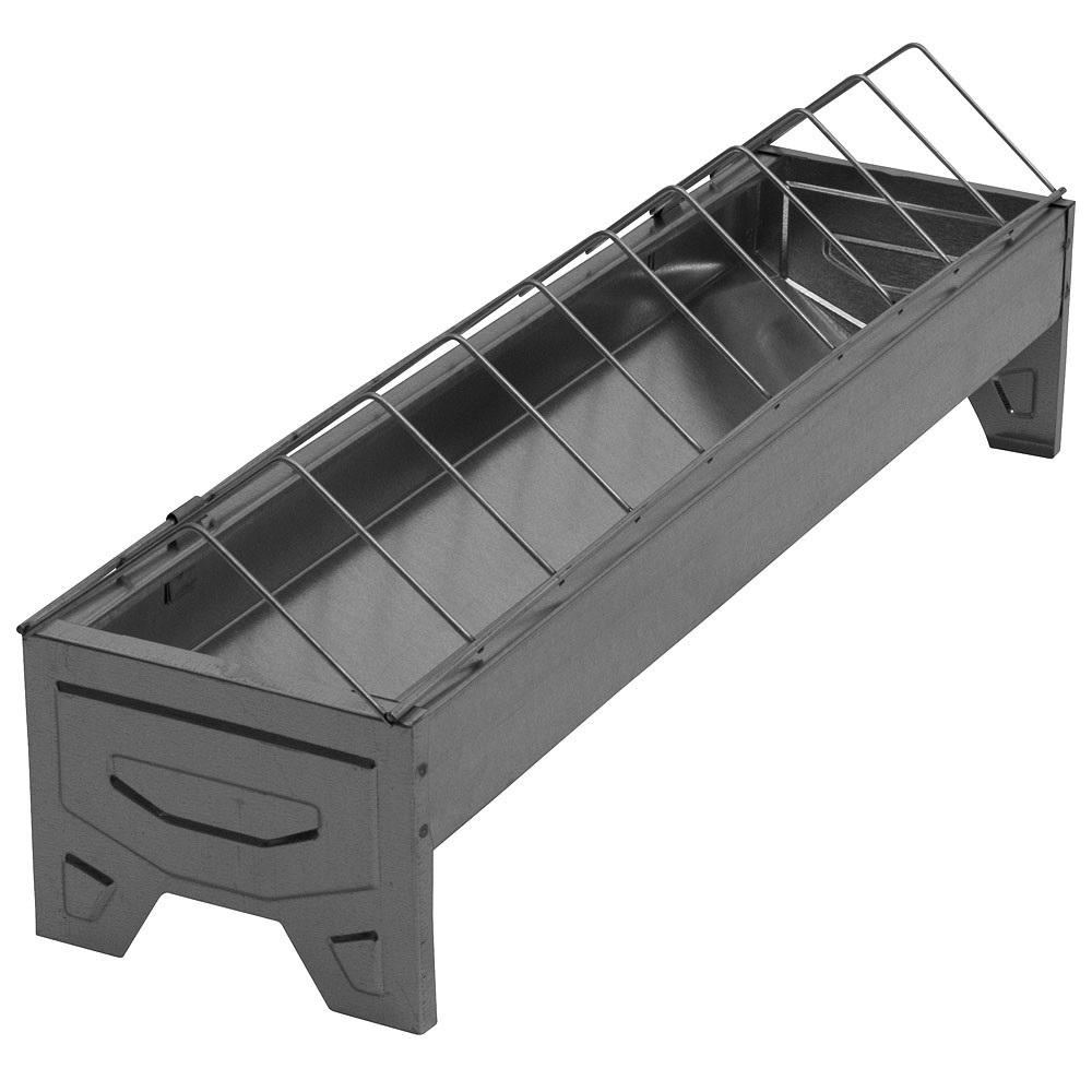 Poultry trough feeder 50cm Zn plated with grill