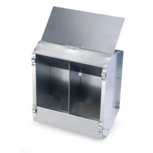 Rabbit feeder, 2 compartments, with lid