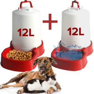 Kaķu/suņu dzirdne + barotava 12L