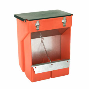 Rabbit feeder, 2 compartments, with lid