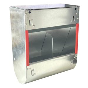 Rabbit feeder, 2 compartments, with lid