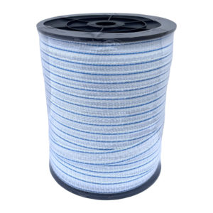 Elektriskā gana lente, 20mm x 200m, balta/zila, 0,18Ω