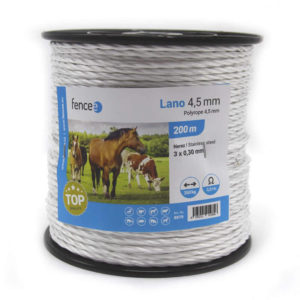 Elektriskā gana virve, 4.5mm x 200m, balta, 3.3Ω