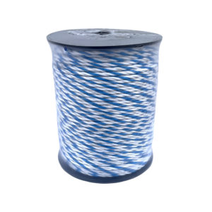 Elektriskā gana virve, 5mm x 200m, balta/zila, 0,11Ω