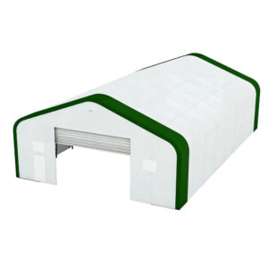 Tenta (PVC) angārs, 12.2 x 45.75 x 6.4, 900g/m2